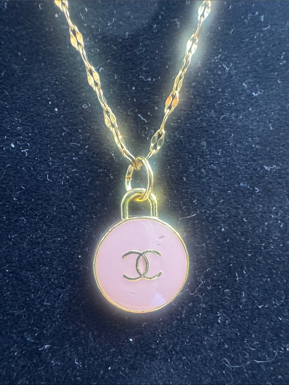 Necklace  Gold-Tone Necklace with Medal Pendant